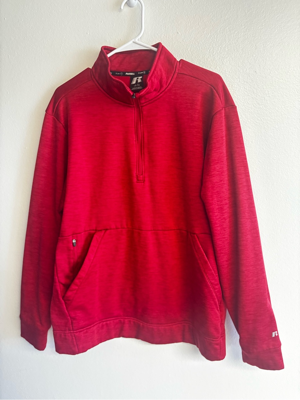 Russell Athletic Red Quarter-Zip Performance Pullover